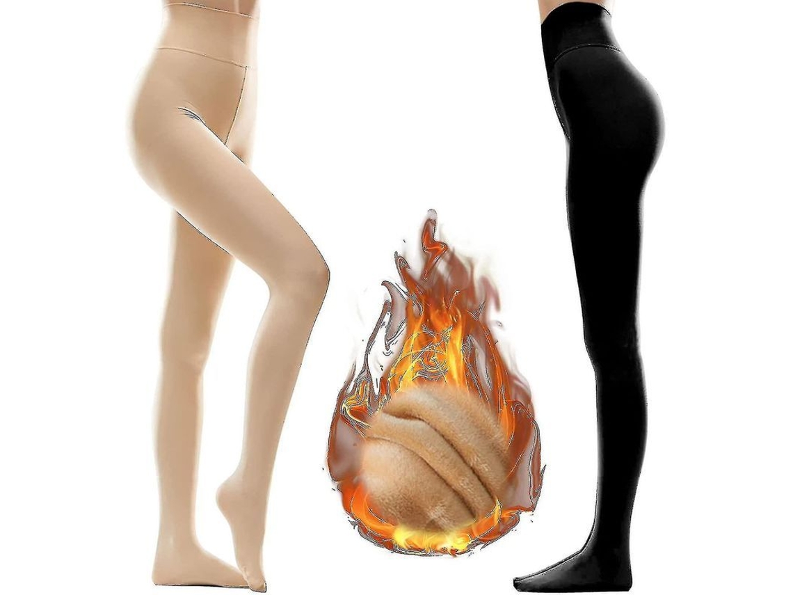 2026-medias Termicas Opacas De Invierno Para Mujer Con Forro De Pelo Alto Talle Elástico Y Calientito