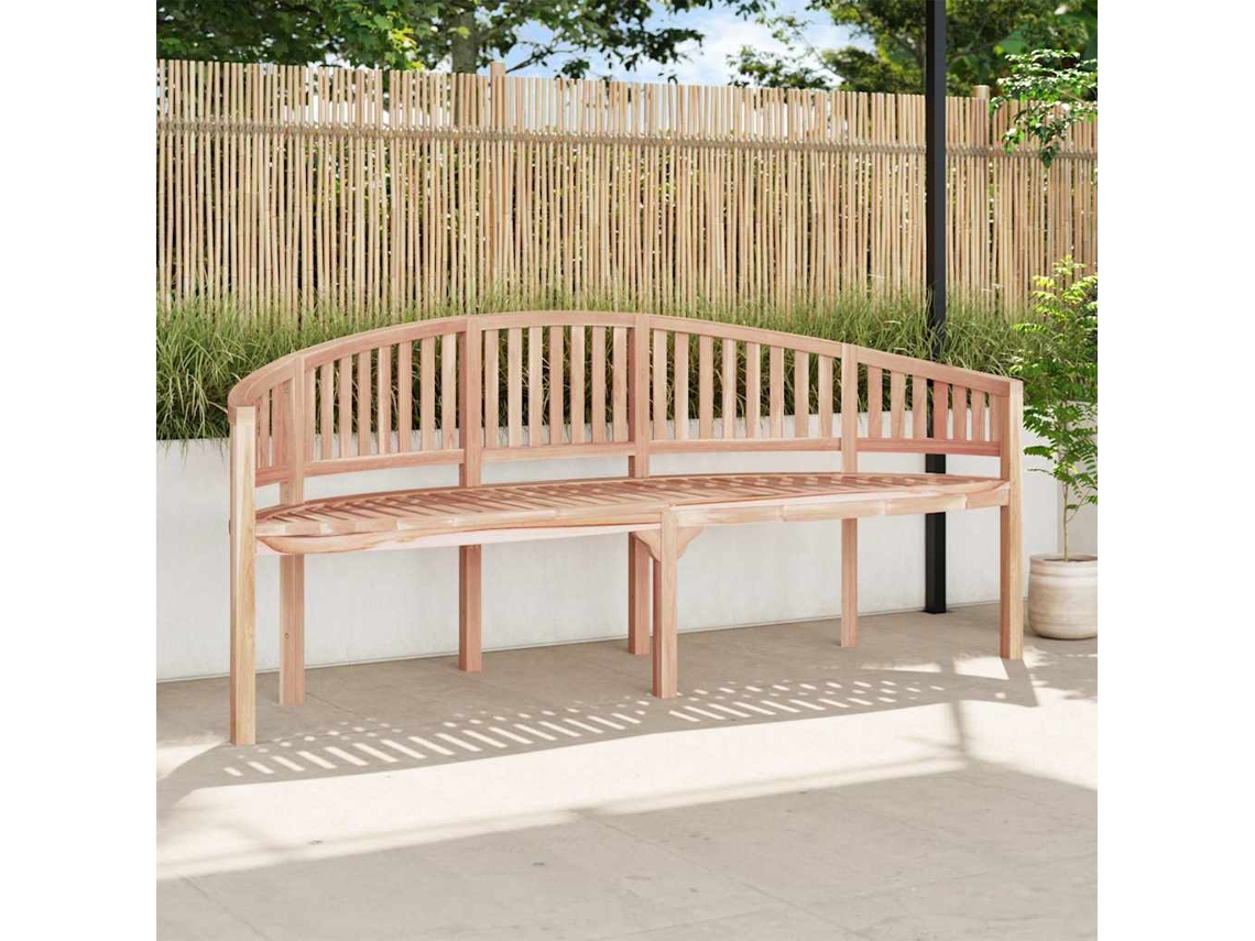 Banco Banana De Madera Maciza De Teca 200 Cm