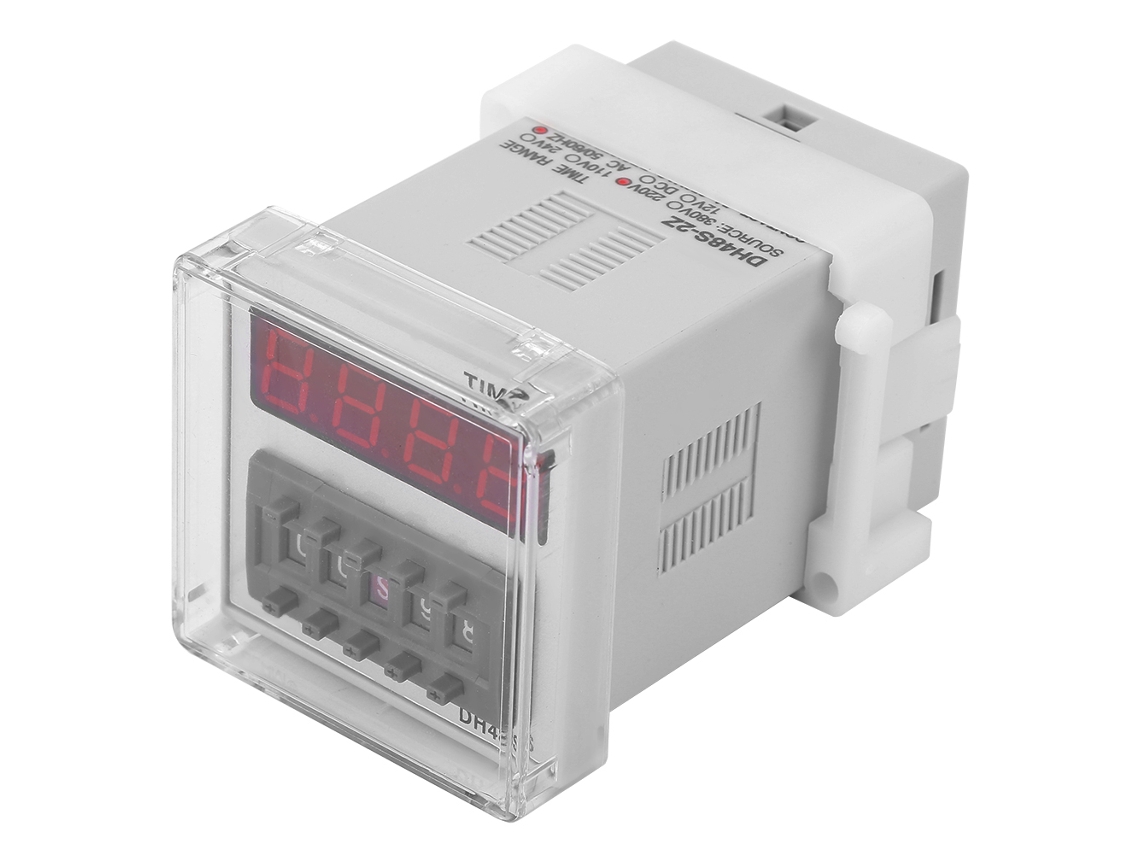 Relé temporizador digital DH48S-2Z, 220 V, 8 pines para control de retardo de temporización.