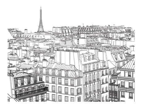 Papel de Pared ARTGEIST Croquis parisien (400x309)