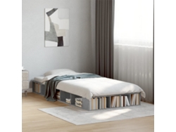 Estructura De Cama Madera De Ingeniería Gris Hormigón 90x200cm
