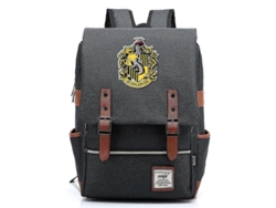 Mochila Impresa Hufflepuff Colegio Mágico 16" Gris Oscuro Para Estudiantes Juveniles Hombre Mujer 16 Pulgadas Gris Oscuro