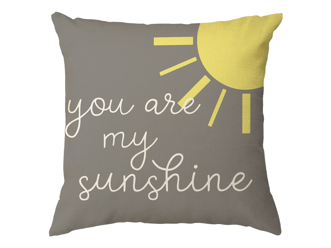 Funda De Almohada De Felpa Con Diseño De Flores Pequeñas, Color Blanco, Amarillo Y Gris.