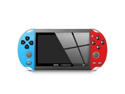 Consola de juegos portátil PSP YUNZII azul y roja de 4,3 pulgadas (con 7000 juegos integrados)
