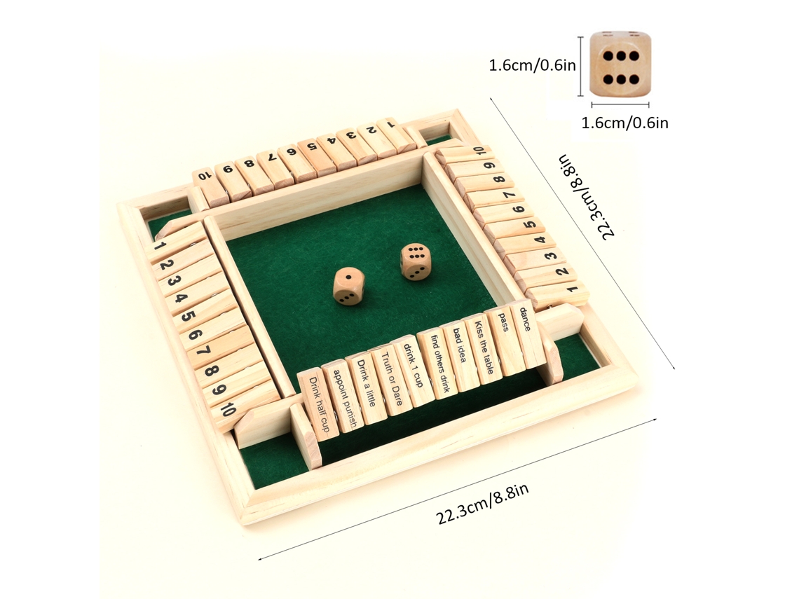 Urbannova-juego De Mesa De Madera De Cuatro Lados Con 10 Números, Dados, Entretenimiento, Familia, Adultos, Fiesta, Juguete