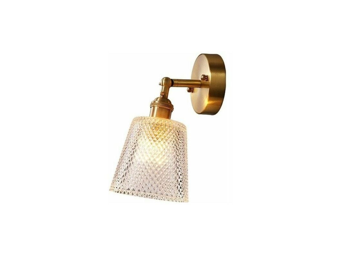 KOFIHETY Aplique de pared de vidrio vintage duradero, flexible y de bajo consumo para todas tus necesidades de iluminación. Lámpara de pared de cobre con panta