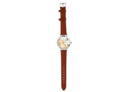 Reloj De Pulsera Analógico De Cuarzo Para Mujer Con Correa De Pu Marrón Y Estampado De Mariposa.