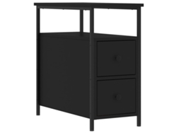 Maison Exclusive - Mesita De Noche Madera De Ingeniería Negro 30x60x60 Cm