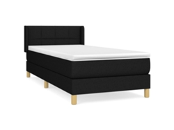 Maison Exclusive - Cama Box Spring Con Colchón Tela Negro 80x200 Cm