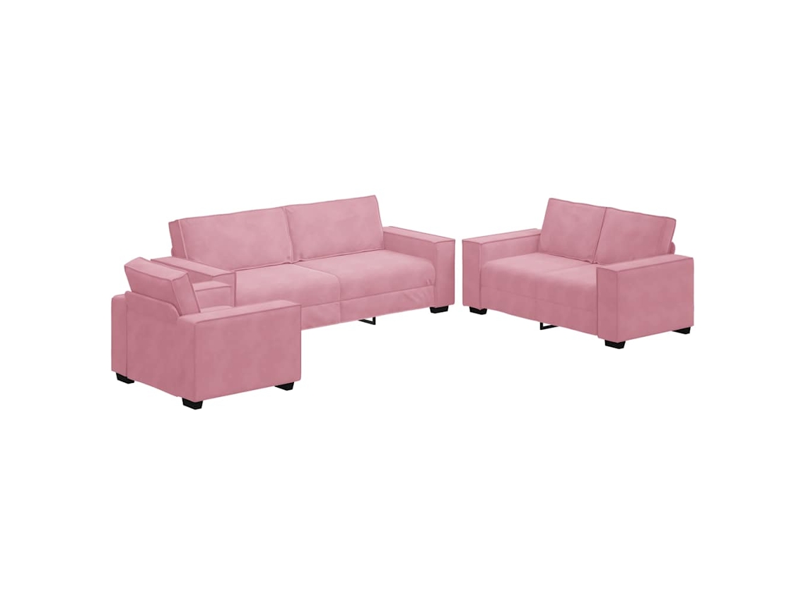Maison Exclusive - Juego De Sofás Con Cojines 3 Piezas Terciopelo Rosa