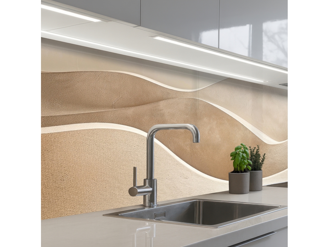 Paneles de revestimiento de cocina color beige - Naturaleza - Abstracto - Moderno 250x80 cm