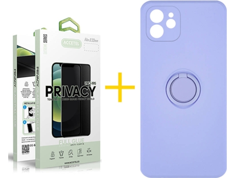 Carcasa + Protector de Pantalla para iPhone 12 Mini ACCETEL Morado Lila