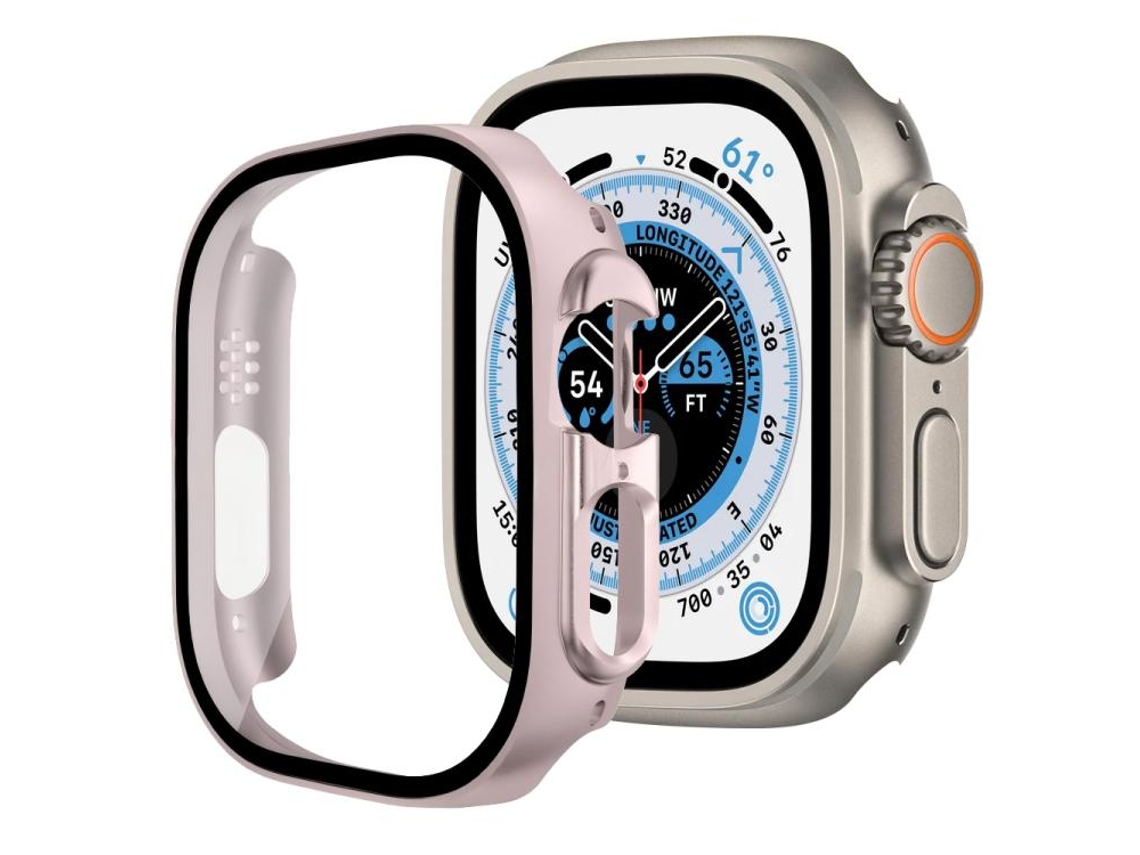 Película De Vidro Temperado Integrada Em Policarbonato Para Apple Watch Series 4 40mm Rosa