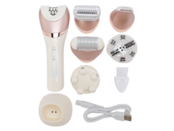 Kit De Depilação Feminina 6 Em 1 Recarregável Com Remoção De Calos E Escova De Limpeza Facial