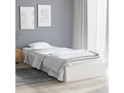 Estructura De Cama Sin Colchón Madera Maciza Blanco 75x190 Cm