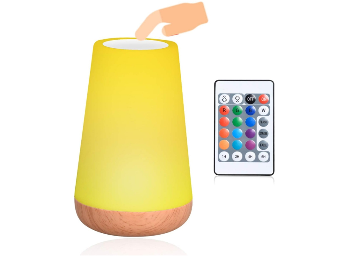 Luz nocturna Led, lámpara de mesa táctil para mesita de noche, lámpara de escritorio regulable con cambio de Color, lámpara de escritorio regulable recargable por USB BISBISOUS