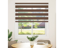 Maison Exclusive - Estor Cebra Marrón 135x150 Cm Tejido Ancho 130,9 Cm Poliéster