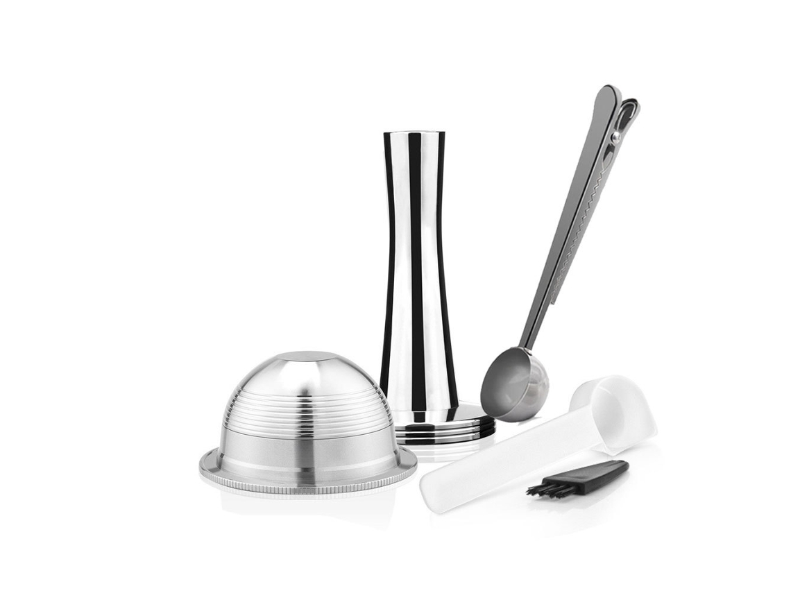 Cápsulas de café reutilizables de acero inoxidable compatibles con Nespresso Vertuoline Gca1 y Delonghi Env135 Series (70 ml) Specment