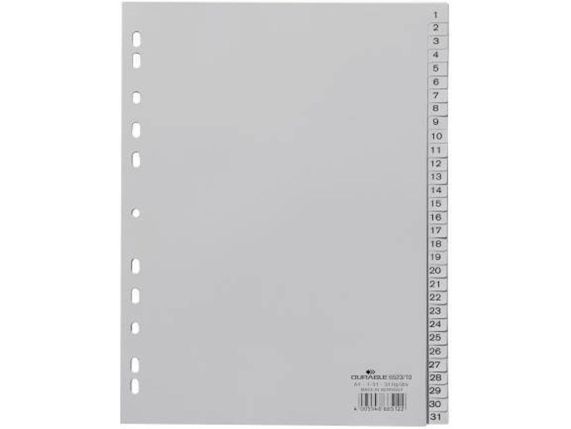 Separador DURABLE (Gris - A4 - 23x29.7cm - Polipropileno)