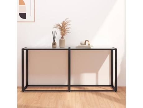 MAISON EXCLUSIVE - Mesa consola vidrio templado mármol blanco 160x35x75,5 cm