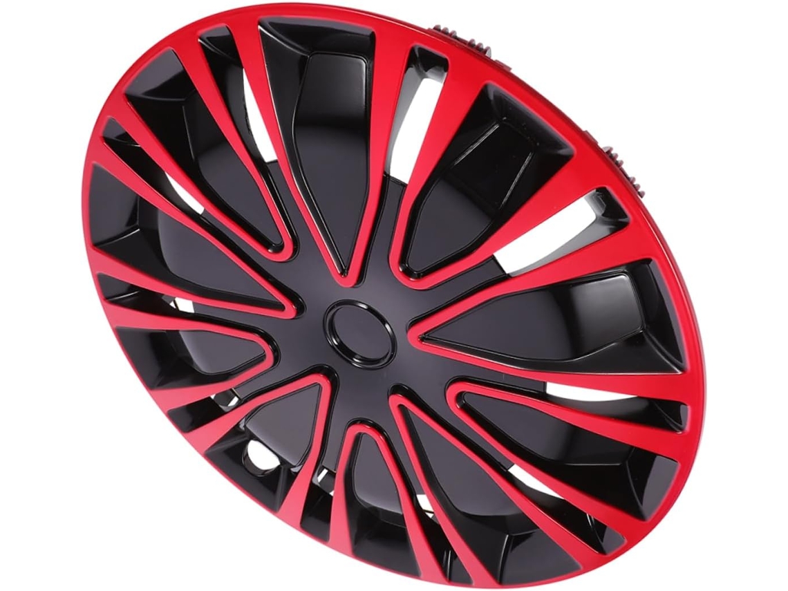Embellecedores Universales Para Ruedas De Coche De 16 Pulgadas En Pp Rojo, Protegen El Cubo De La Rueda Y Evitan La Entrada De Suciedad.