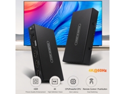 Conmutador Hdmi 3 Entradas 1 Salida 2.0 Compatible Con 4k60hz Hdr Botón De Control Remoto