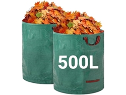 Bolsas Para Residuos De Jardín, 2 Unidades De 500 Litros, Resistentes, Con 4 Asas, Duraderas E Impermeables, Plegables, Multifunción, Viaj