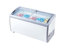 Vitrina refrigerada para helados de 460L con cestas, tapa de cristal e iluminación LED Tekmaquinas