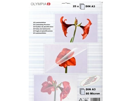 OLYMPIA Hojas Plastificar Din A3 80 Micrones 25 Unidades