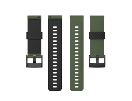 Correa Smartwatch para Suunto 7 24mm Silicona Bicolor (Verde Ejército Negro)