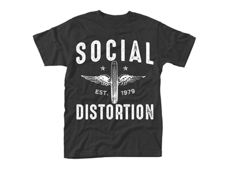 Camiseta ROCKINSTONE de rueda alada de distorsión social (Algodón - XXL)
