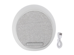 Lámpara de oficina Baok con cargador inalámbrico, altavoz Bluetooth ajustable y soporte para teléfono - Gris claro