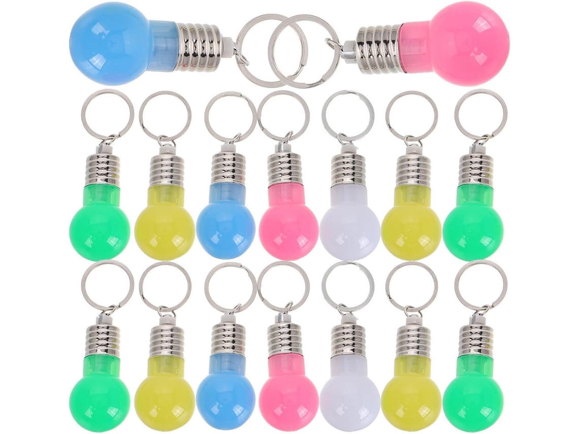 Ciieeo Juego De 21 Mini Llaveros Con Bombillas Led, Con Sonido Y Luz, De Plástico, Diseño Moderno, Para Llaves.