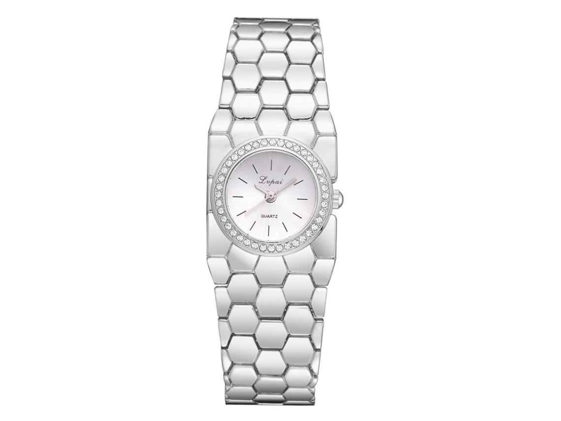 Reloj De Pulsera Para Mujer Lvpai Business Con Diamantes De Imitación, Aleación, Cuarzo, Color Plata Y Blanco.