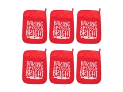 6 Guantes De Cocina Navideños Resistentes Al Calor Con Bolsillo - Accesorios De Cocina Festivos
