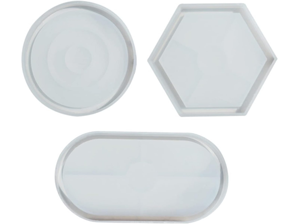 Juego De 3 Moldes De Silicona Redondos, Ovalados Y Hexagonales Para Hacer Frutas.
