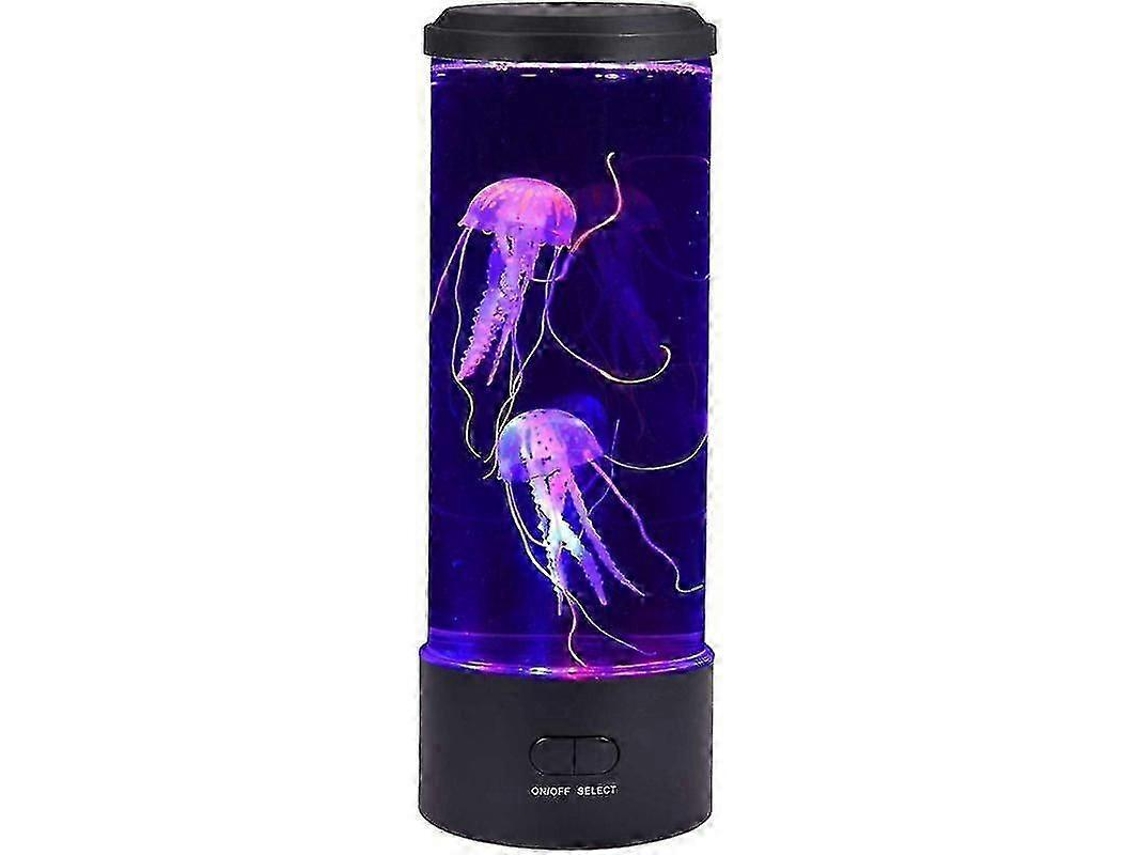 Lámpara de lava multicolor Rosewell con forma de medusa, luz nocturna LED con carga USB