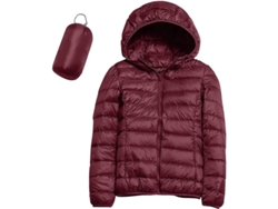 Chaqueta de plumas ligera para mujer modelo 2026 con capucha plegable, cortavientos, ideal para viajes de invierno, con bolsa de almacenamiento.