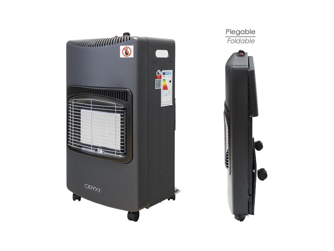 Estufa Gas Infrarroja Ceramica 4,5 Kw. Plegable 3 Potencias, Triple Sistema De Seguridad, Con Ruedas, Encendido Piezo-electrico