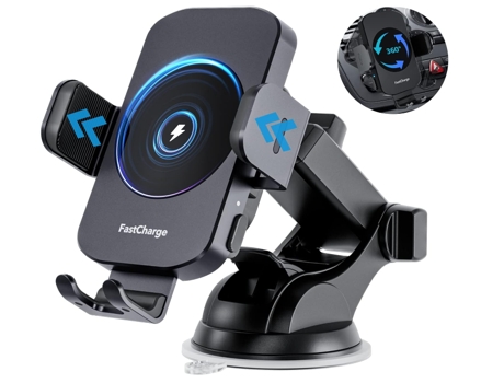 Cargador de coche inalámbrico, carga rápida de 15 W, cargador de coche con sujeción automática para iPhone15 14 13 12 11 Pro Max Xs, Samsung Galaxy...