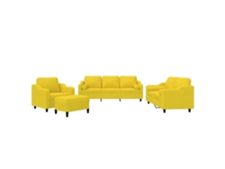 Maison Exclusive - Juego De Sofás Con Cojines 4 Piezas Tela Amarillo Claro