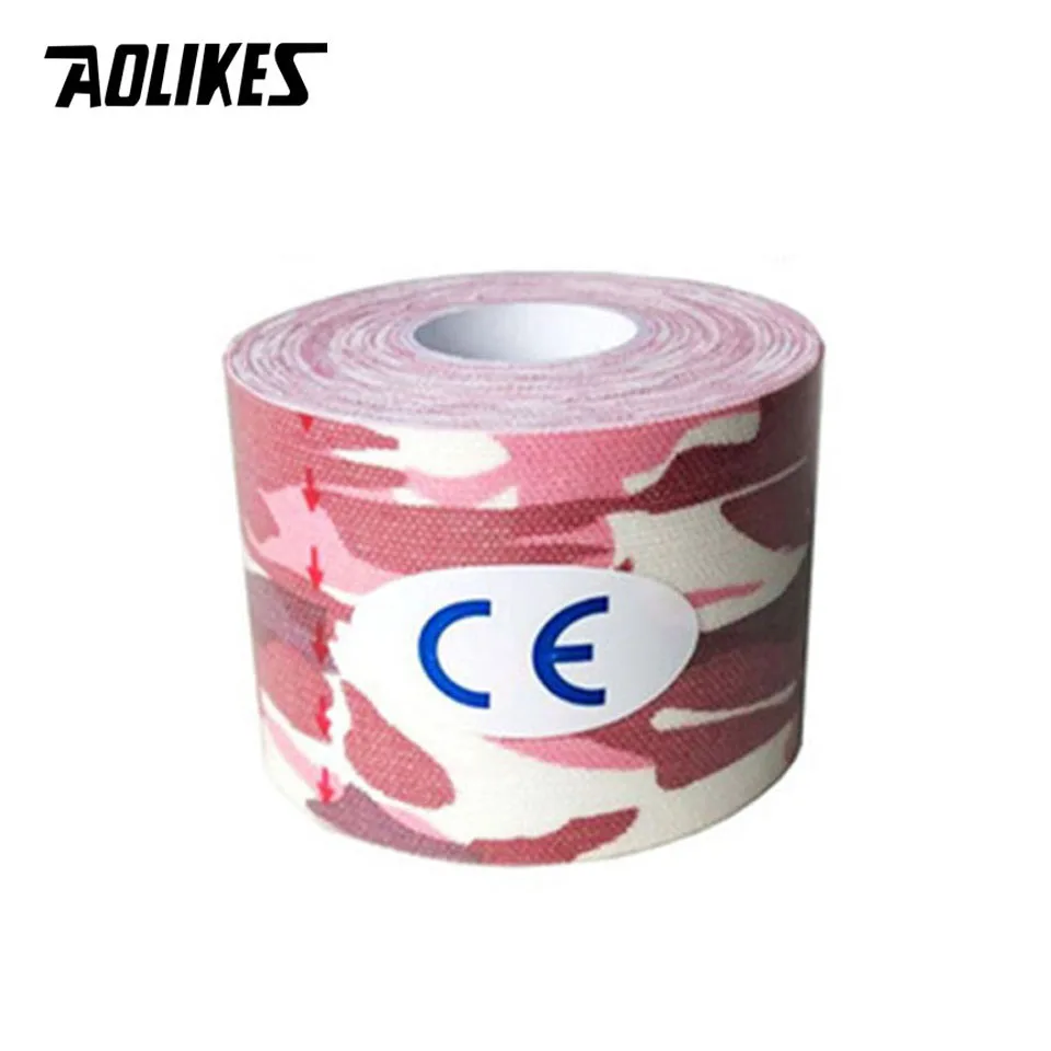 Cinta De Compresión Kinesiológica (camuflaje Rosa, 7,5 Cm X 5 M), Transpirable E Impermeable, Que Alivia El Dolor Muscular.