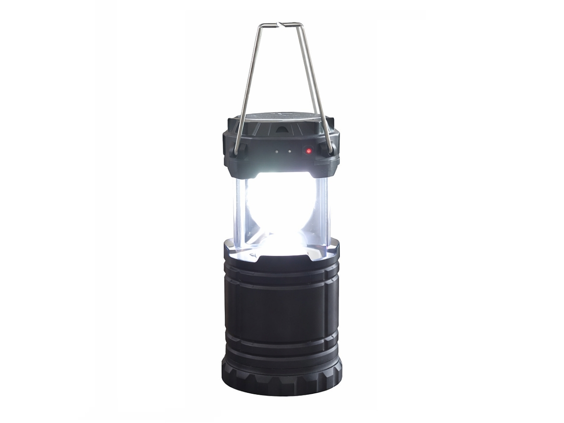 Lanterna De Camping Led Recarregável Com Painel Solar Sanda Sd-5784 Preto