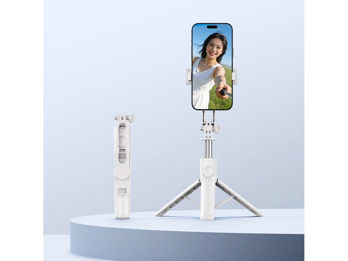 Bastón Selfie Con Trípode Integrado Y Mando Bluetooth, Para Móviles, Compacto Y Versátil