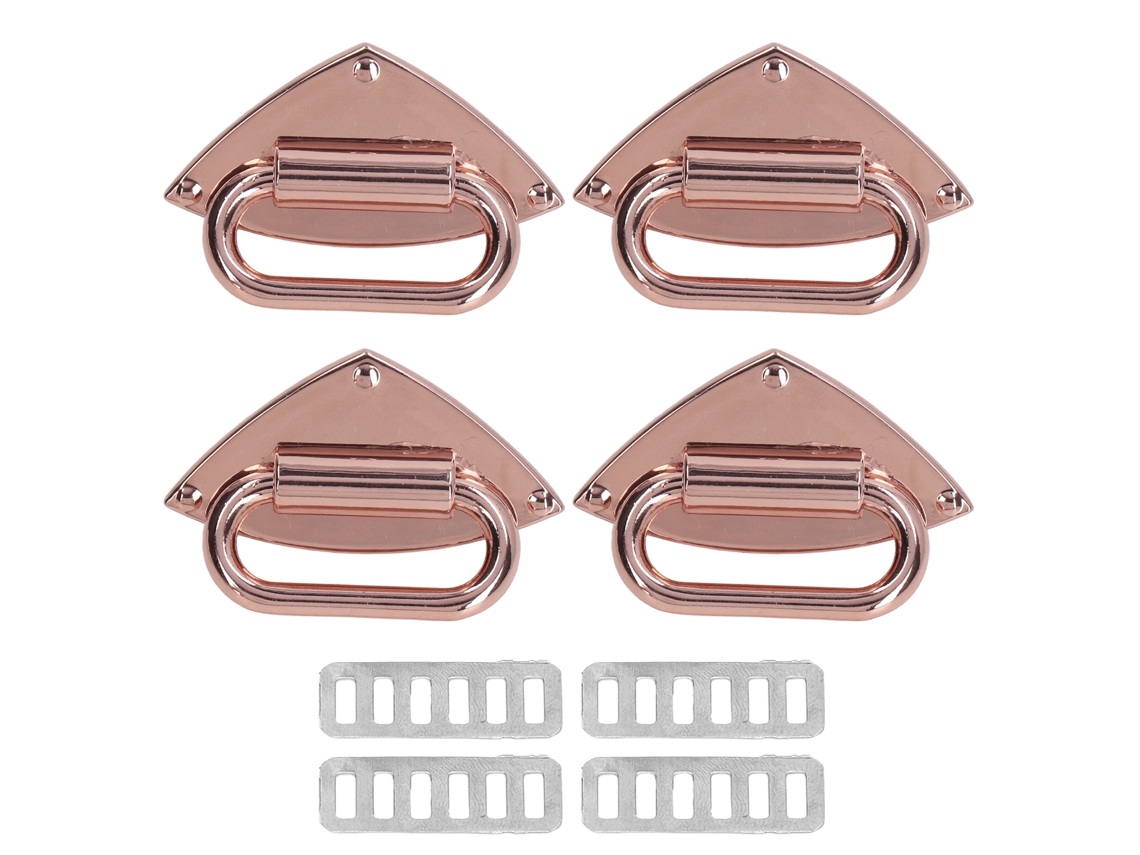 Cierre De Aleación Duradero Y Estable Para Bolsos, Ideal Para Bolsos Y Mochilas Personalizados, Cuero Color Oro Rosa, 4 Unidades.
