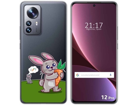 Carcasa para Xiaomi 12 Pro 5G TUMUNDOSMARTPHONE Dibujos Transparente Conejo Multicolor