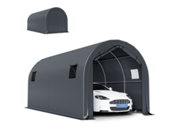 Garagem Carro 3x6m Pe Impermeavel Estrutura Metal Galvanizado Upf30 Cinza Escuro