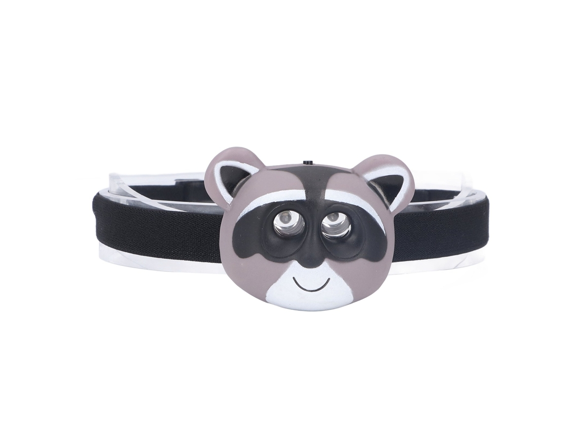 Rebe-linterna Frontal Para Niños Con Diseño De Mapache 2 Modos De Iluminación Ligera De Batería Led Plástico