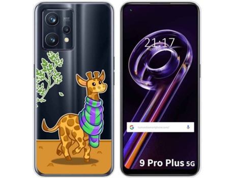 Carcasa para Realme 9 Pro Plus 5G TUMUNDOSMARTPHONE Dibujos Transparente Jirafa Multicolor