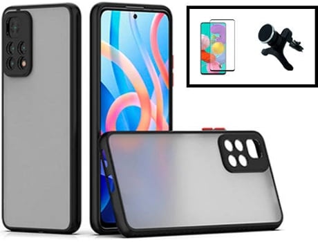 Kit Carcasa Trasera Protección Cámara + Protector de Pantalla Xiaomi Redmi Note 11 GIFT4ME Negro